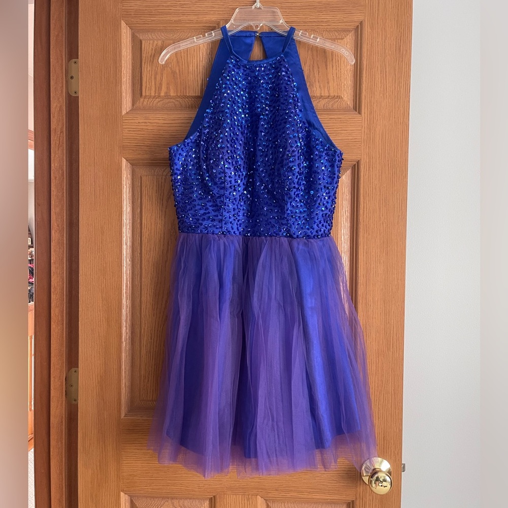 JCPenney royal blue beaded dress